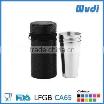 stainless steel shot glass with leather case SSB (100ml & 160ml)                        
                                                Quality Choice