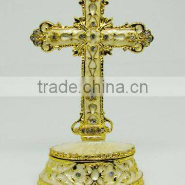 Hot selling Pewter enamel Crucifix jewelry box