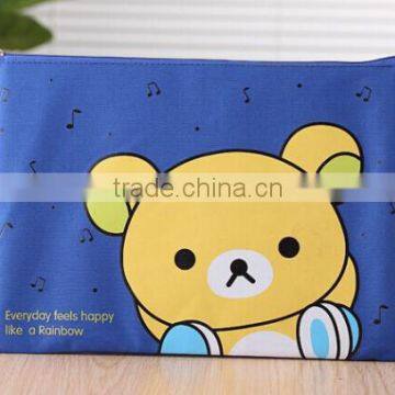 Cute cartoon bear printing document holder/ document bag china factory