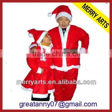 High quality children christmas clothing party red plush baby christmas clothes made in china