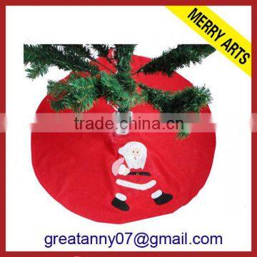 Alibaba express hot quality cheap velvet christmas tree skirts red santa style X'mas tree skirt decoration for sale