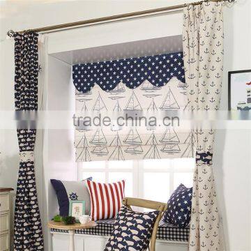 2016 latest printed boat custom roman blinds for kids room