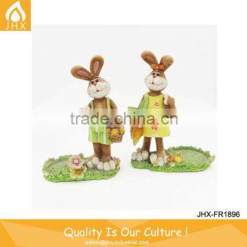 OEM Handmade Hot Sale Decorative Resin Rabbit Statues