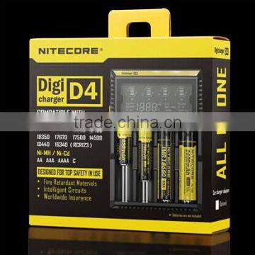 In stock ! 100% authentic nitecore d4 battery charger digicharger d4 4 bay charger nitecore lcd d4 charger