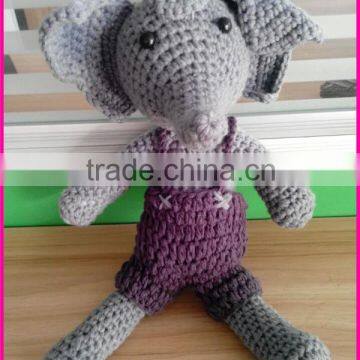 Cute hand stuffed toys elephant crochet toys knitted stuffed toys