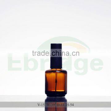 amber glass nail polish bottle with cap