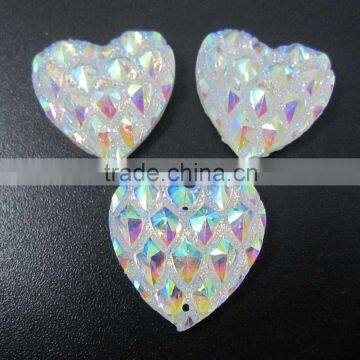 Resin Sew On Rhinestone ,20mm Heart Sewing Beads ,All-Star Flatback Rhinestone