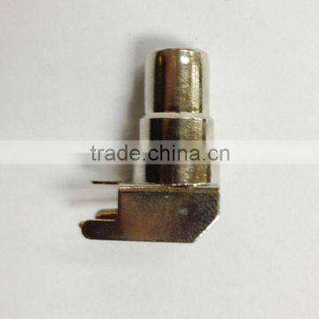 RCA female right angle coaxial connector for PCB mount