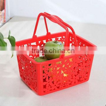 Plastic storage basket for fruits and vegetables