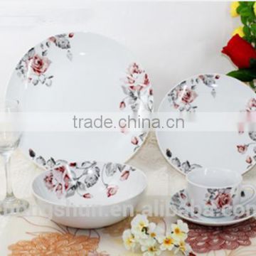 20 pieces high quality coupe shape super white porcelain dinner set,valentine dinnerware set