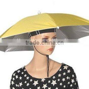 Cheap Sun Folding Logo Printed Advertising Head Hat Shape Umbrella Umbrella Hat for Sale 15.5" X 8K , Umbrella Hat photo-4