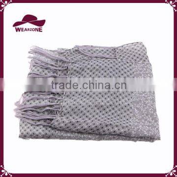 Soft Light Polka Dot Splicing Sheer Scarf Shawl Wrap