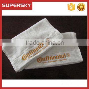 C1186 White 16s looped pile soft 100% cotton satin embroidery logo hotel towel face towel