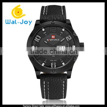 WJ-4799 Japan movement waterproof stainless steel black fashion Naviforce mens wrist watches