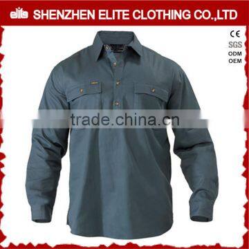 fire retardant cheap cotton drill lightweight cotton long sleeves work shirts