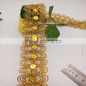 gold sequins decorative braid lace ribbon trim sew on dress