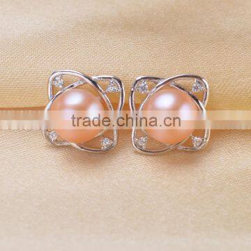 8-9mm 925 Sterling Silver Real Freshwater Pearl Jewelry Earrings photo-2