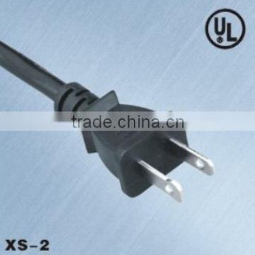 America UL and CSA apprival power cord with 2 pin polarized plug