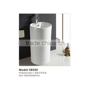 Washroom White Ceramic Pedestal Basin EB509