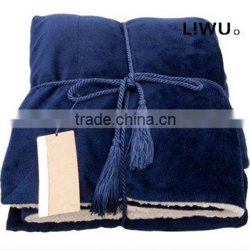 60 x 96" Solid Polar Front/Sherpa Back Fleece Blanket