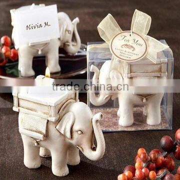 Lucky Elephant Antique Ivory-Finish Tea Light Holder