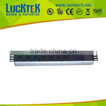 7 ways 1U PDU 19'' standard PDU socket, with surge protector