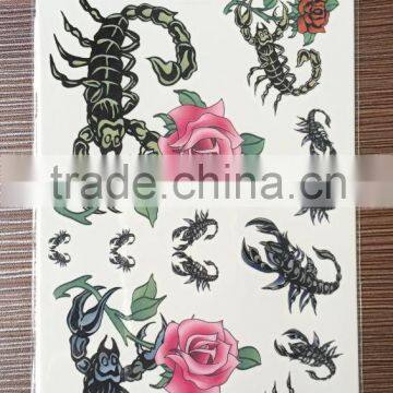 2016 best seller eco-friendly high quality scorpion tattoo design