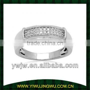 fashion shiny diamond double finger ring for men ring wedding(JW-G11725)