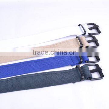 3.8cm Fabric Belt With Alloy Pin Buckle Big Flat Hole Fabric Belt photo-6