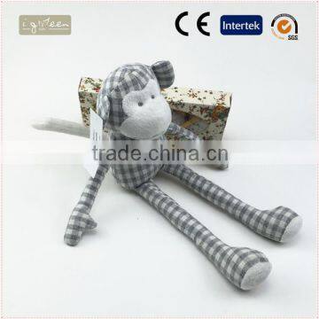 I-Green Toy Series-Fashional Style Cute Printcloth Bear Wearing Bow Tie Linen Sitting Monkey photo-3