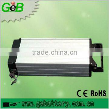 36volt lifepo4 lithium ion battery for ebike/10ah rear rack style