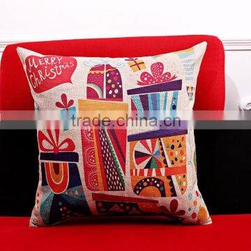 2016 Newest Design Linen Cotton Christmas Gift Cushion Cover Home Decor Bed Sofa Throw Pillow Case 17.8"x17.8"