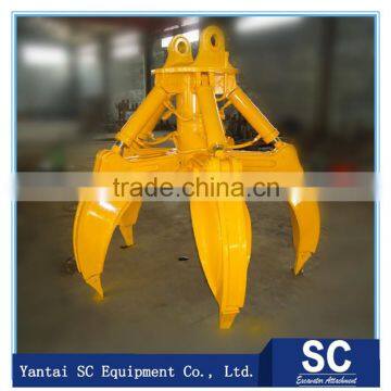 Excavator used hydraulic rotational orange peel grab excavator scrab