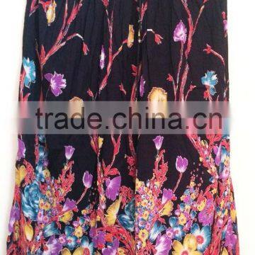 Beautiful Hottest Selling Floral Print Cotton Summer Skirts Long Casual Boho Skirt