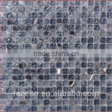 Black classical glass mosaic tile for home decoration