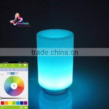 portable rechargeable led candle light led lamp for the house with bluetooth speaker by APP control