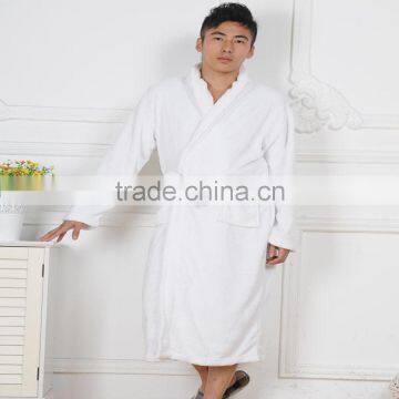 Coral Fleece Bathrobe White Warm Hotel Bathrobe