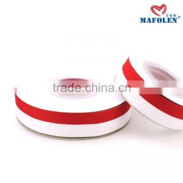 Good quality garment trim grosgrain red white stripe ribbon