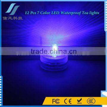 12Pcs Colorful Submersible Tea Lights Waterproof Led Candles for Wedding photo-6