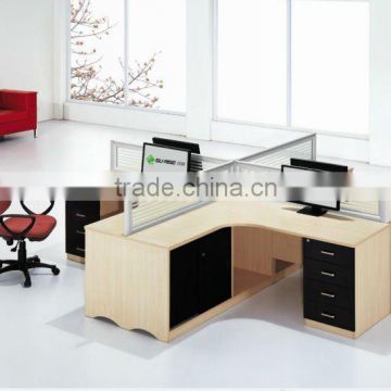 4 Seats Modern OEM 320 Aluminum melamie office partition workstation furniture