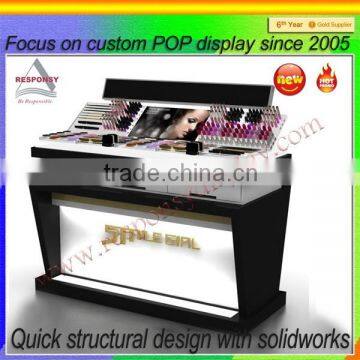 top sale wood make up display stand customized wood furniture stage platform