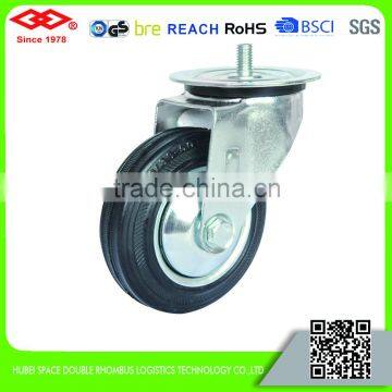 80mm Roller bearing rubber caster wheel for light industry