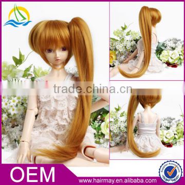 Guangdong factory cheap synthetic doll hair wigs golden long baby doll wigs