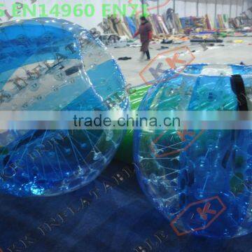 Blue PVC / TPU inflatable bubble soccer ball for top selling