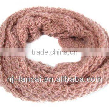 fashion 100% acrylic mohair pointelle knitted snood