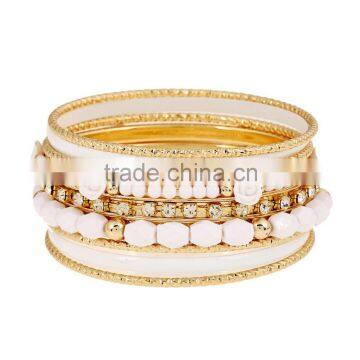 Gold Plated Multilayer Boho Rhinestone Turquoise Vintage Ethnic Women Bracelets Cuff Bangles Jewelry Accessories