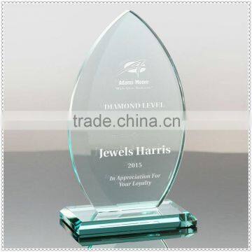Green Glass Awards Recognition Plaque For Apex Decoration
