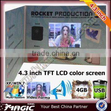 4.3 inch custom LCD screen video greeting card module