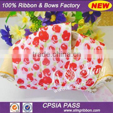 2015 Wholesale Rose Flower Washable Printed Ribbon