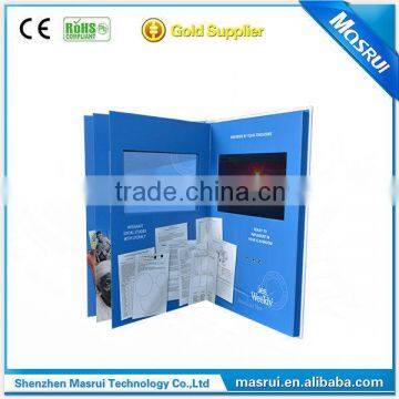 Hardboad Muti-page Print Video Brochure/video Book Each Page With Light Sensor Control Video Paly photo-3